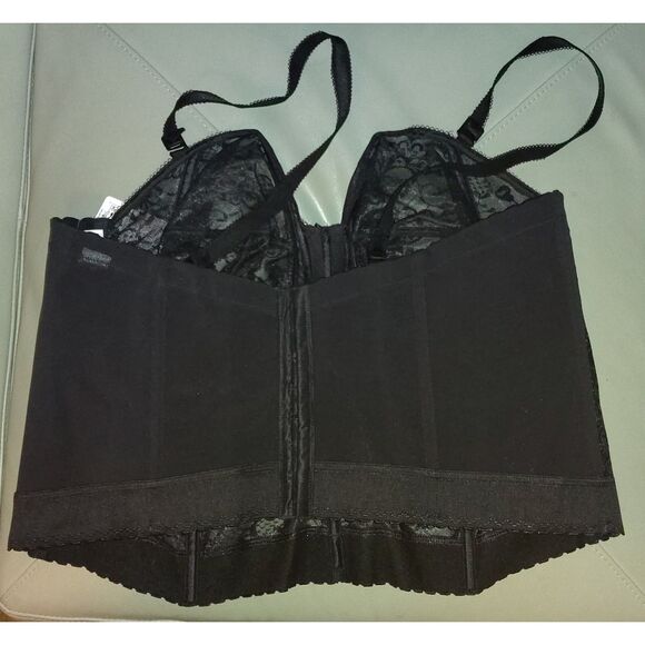 NWT Goddess Black Lace Bustier 50F Plus Size Bridal Lingerie Underwire Corset - Picture 7 of 9